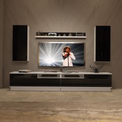 Decoraktiv Trendstyle 5220DS Slm Tv Ünitesi Tv Sehpası Beyaz - Siyah
