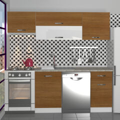 Decoraktiv Elite 220 MDF Hazır Mutfak Dolabı Ceviz