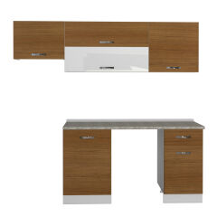Decoraktiv Elite 220 MDF Hazır Mutfak Dolabı Ceviz