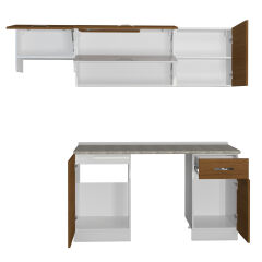 Decoraktiv Elite 220 MDF Hazır Mutfak Dolabı Ceviz