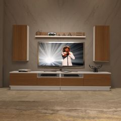 Decoraktiv Trendstyle 5220DS Slm Tv Ünitesi Tv Sehpası Beyaz - Ceviz