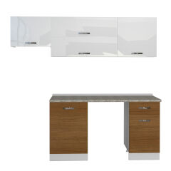 Decoraktiv Elite 220 MDF Hazır Mutfak Dolabı Ceviz - Beyaz