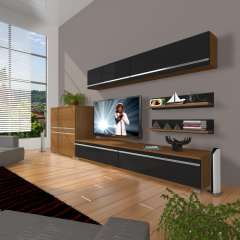 Decoraktiv Eko 6Y Mdf Std Tv Ünitesi Tv Sehpası Ceviz - Siyah