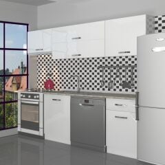 Decoraktiv Elite 220 MDF Hazır Mutfak Dolabı Parlak Beyaz