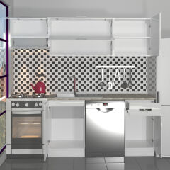 Decoraktiv Elite 220 MDF Hazır Mutfak Dolabı Parlak Beyaz