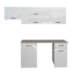 Decoraktiv Elite 220 MDF Hazır Mutfak Dolabı Parlak Beyaz