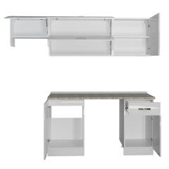 Decoraktiv Elite 220 MDF Hazır Mutfak Dolabı Parlak Beyaz