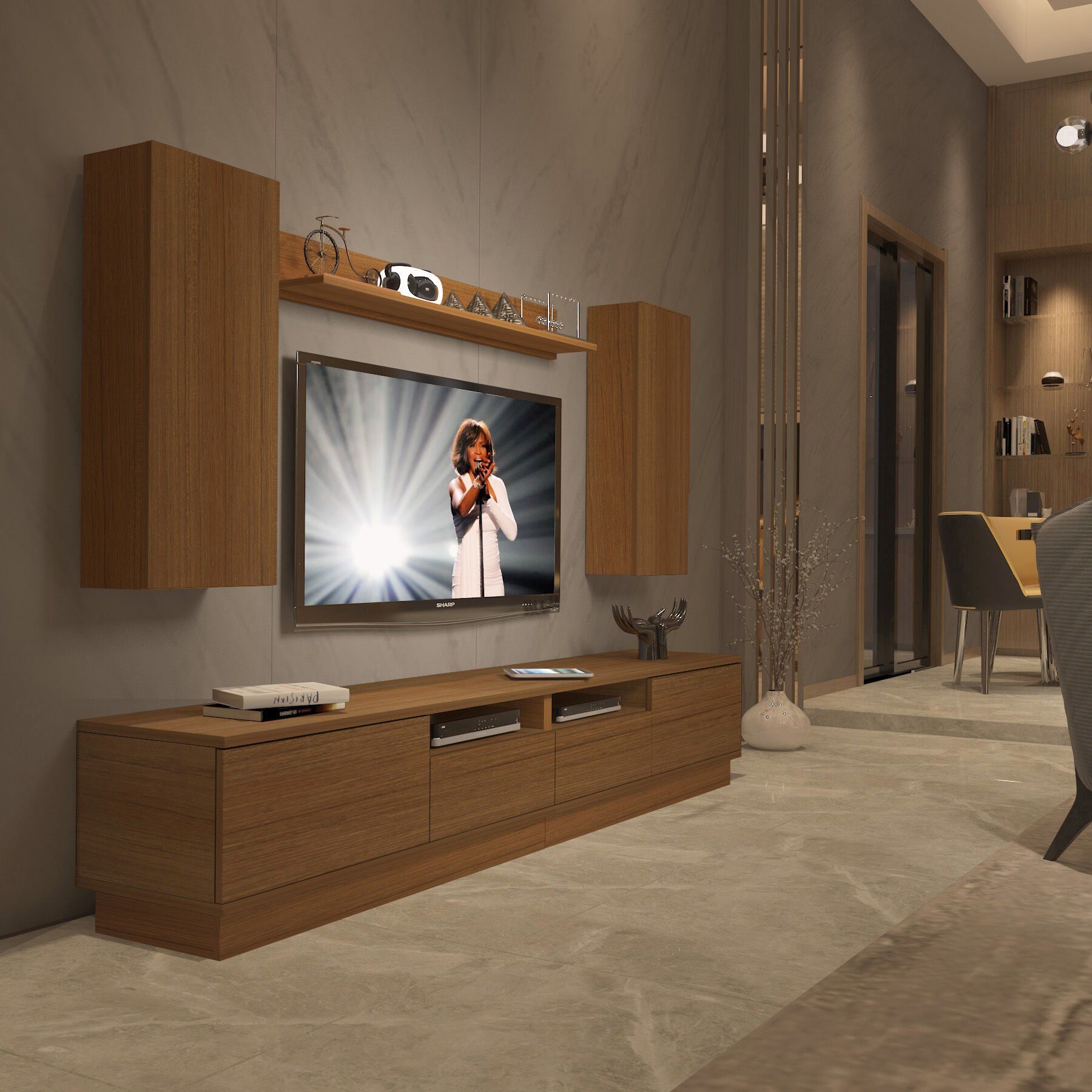 Decoraktiv Trendstyle 5220DS Slm Tv Ünitesi Tv Sehpası Ceviz