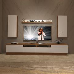 Decoraktiv Trendstyle 5220DS Slm Tv Ünitesi Tv Sehpası Ceviz - Beyaz