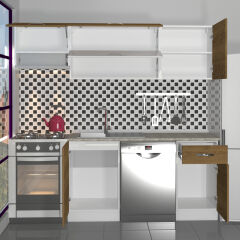 Decoraktiv Elite 220 MDF Hazır Mutfak Dolabı Pera