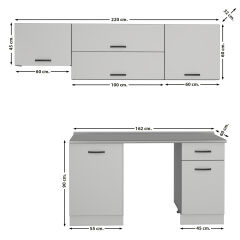 Decoraktiv Elite 220 MDF Hazır Mutfak Dolabı Pera