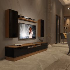 Decoraktiv Trendstyle 5220DS Slm Tv Ünitesi Tv Sehpası Ceviz - Siyah
