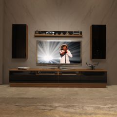 Decoraktiv Trendstyle 5220DS Slm Tv Ünitesi Tv Sehpası Ceviz - Siyah