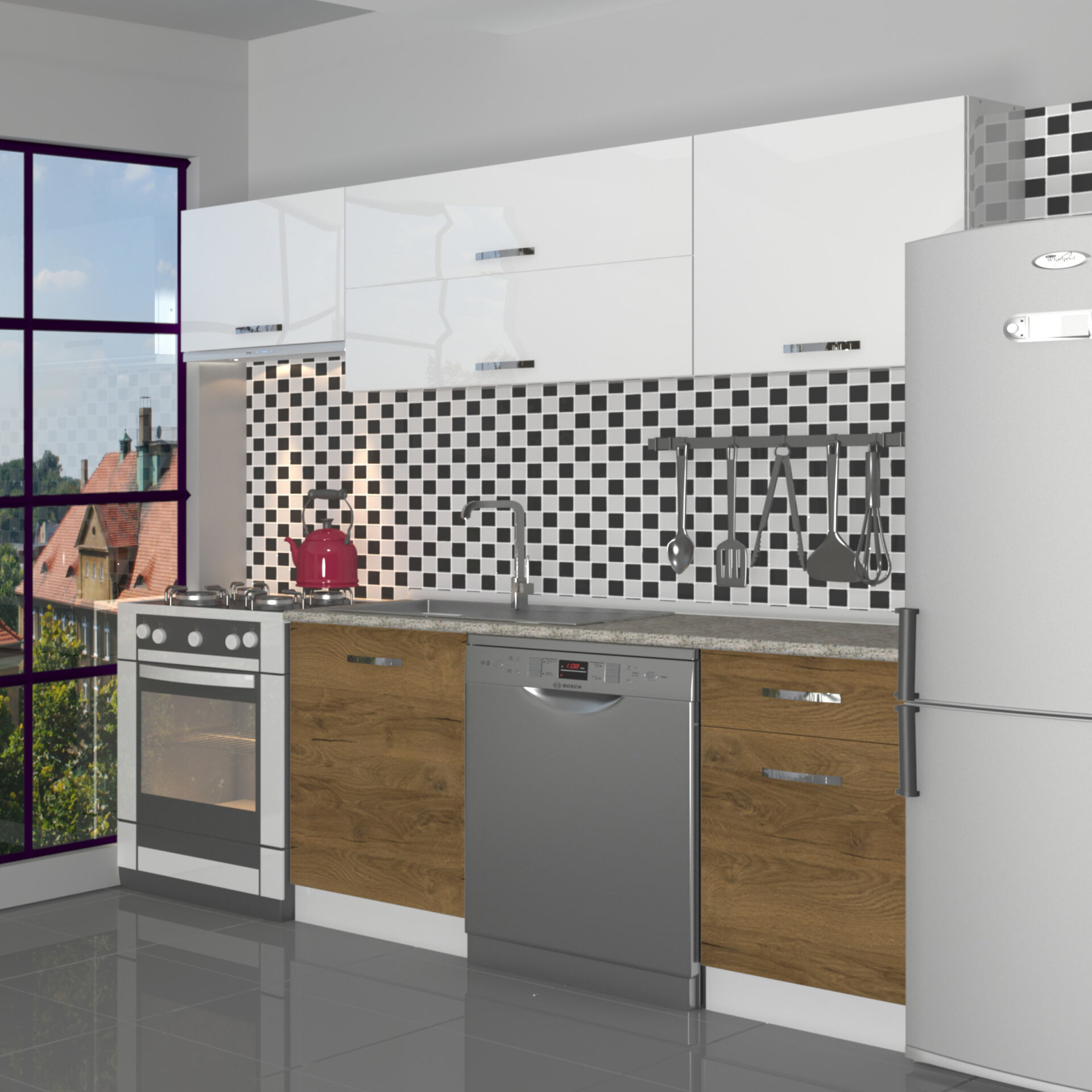 Decoraktiv Elite 220 MDF Hazır Mutfak Dolabı Pera - Beyaz