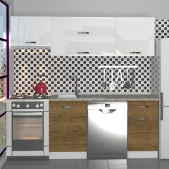 Decoraktiv Elite 220 MDF Hazır Mutfak Dolabı Pera - Beyaz