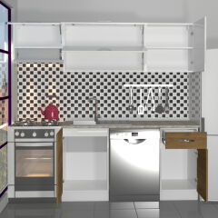 Decoraktiv Elite 220 MDF Hazır Mutfak Dolabı Pera - Beyaz