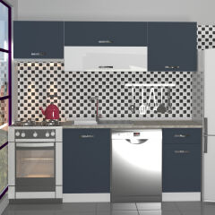Decoraktiv Elite 220 MDF Hazır Mutfak Dolabı Antrasit