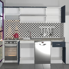 Decoraktiv Elite 220 MDF Hazır Mutfak Dolabı Antrasit