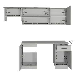Decoraktiv Elite 220 MDF Hazır Mutfak Dolabı Antrasit