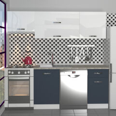 Decoraktiv Elite 220 MDF Hazır Mutfak Dolabı Antrasit - Beyaz