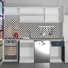 Decoraktiv Elite 220 MDF Hazır Mutfak Dolabı Antrasit - Beyaz