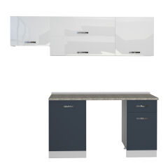 Decoraktiv Elite 220 MDF Hazır Mutfak Dolabı Antrasit - Beyaz