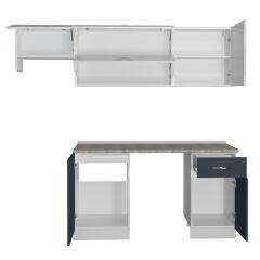 Decoraktiv Elite 220 MDF Hazır Mutfak Dolabı Antrasit - Beyaz