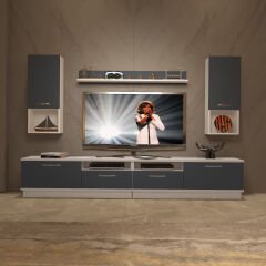Decoraktiv Trendstyle 5220DA Mdf Tv Ünitesi Tv Sehpası Beyaz - Antrasit