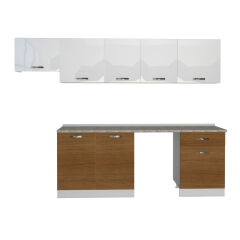 Decoraktiv Elite 280 MDF Hazır Mutfak Dolabı Ceviz - Beyaz