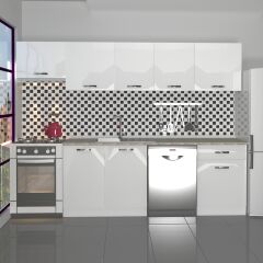 Decoraktiv Elite 280 MDF Hazır Mutfak Dolabı Parlak Beyaz