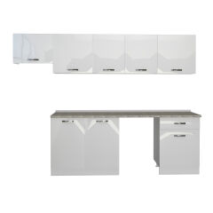 Decoraktiv Elite 280 MDF Hazır Mutfak Dolabı Parlak Beyaz