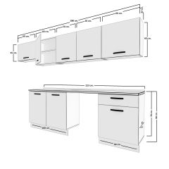 Decoraktiv Elite 280 MDF Hazır Mutfak Dolabı Parlak Beyaz