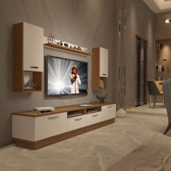 Decoraktiv Trendstyle 5220DA Mdf Tv Ünitesi Tv Sehpası Ceviz - Beyaz