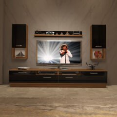 Decoraktiv Trendstyle 5220DA Mdf Tv Ünitesi Tv Sehpası Ceviz - Siyah