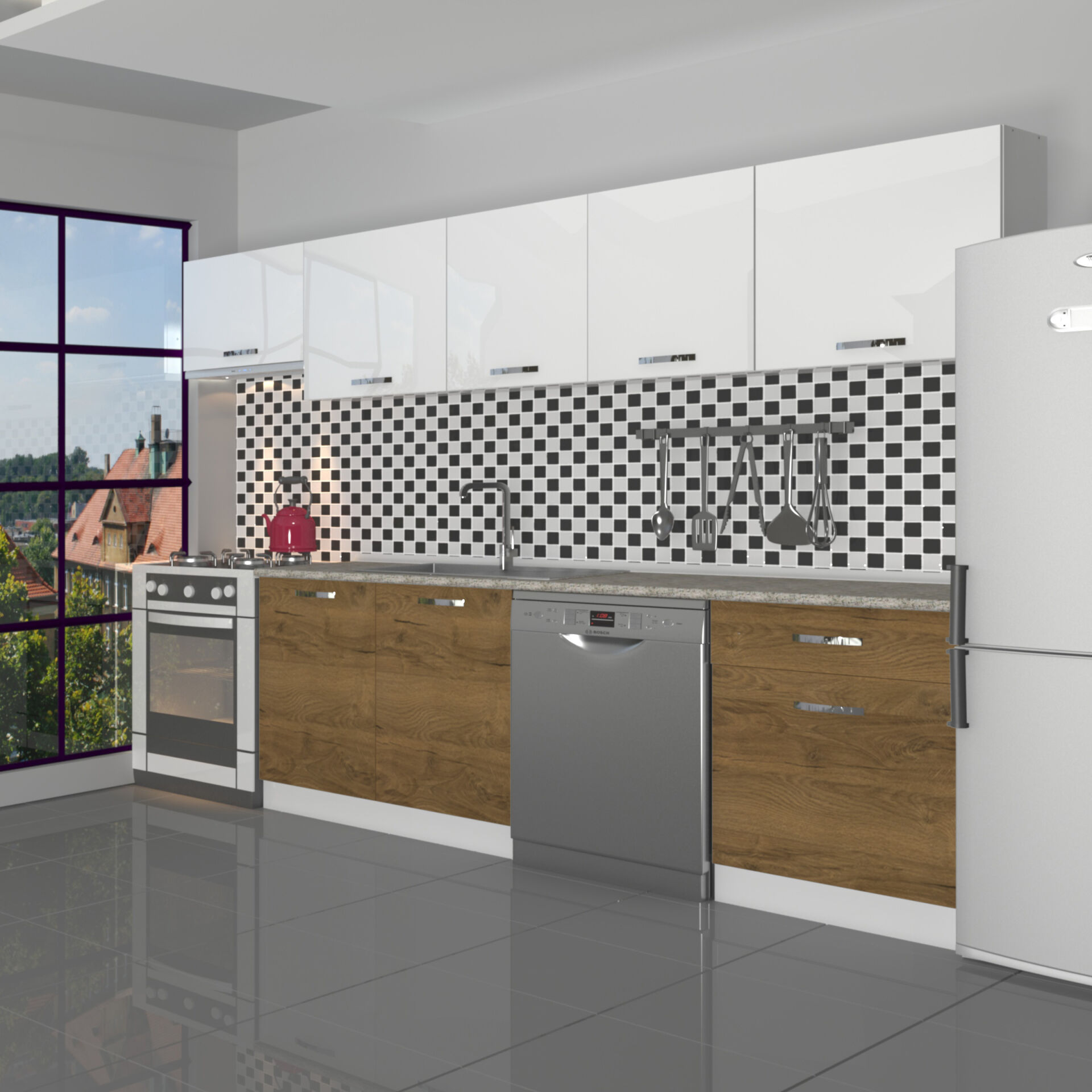 Decoraktiv Elite 280 MDF Hazır Mutfak Dolabı Pera - Beyaz