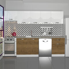 Decoraktiv Elite 280 MDF Hazır Mutfak Dolabı Pera - Beyaz