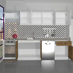 Decoraktiv Elite 280 MDF Hazır Mutfak Dolabı Pera - Beyaz