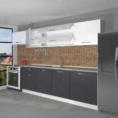 Decoraktiv Ekol 280 MDF Hazır Mutfak Dolabı Antrasit - Beyaz