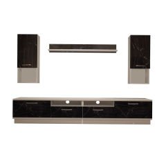Decoraktiv Trendstyle 5220DA Mdf Tv Ünitesi Tv Sehpası Beyaz - Siyah Mermer