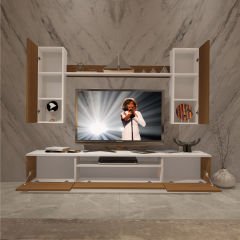 Decoraktiv Trendstyle 5D Mdf Tv Ünitesi Tv Sehpası Beyaz - Ceviz