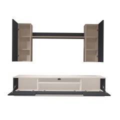 Decoraktiv Trendstyle 5D Mdf Tv Ünitesi Tv Sehpası Beyaz - Antrasit
