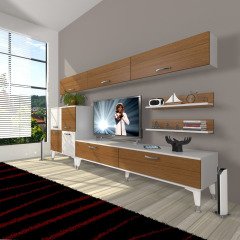 Decoraktiv Eko 8 Slm Std Silver Tv Ünitesi Tv Sehpası Beyaz - Ceviz