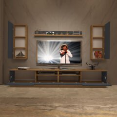 Decoraktiv Trendstyle 5220DA Mdf Tv Ünitesi Tv Sehpası Pera - Antrasit
