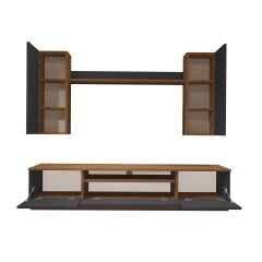 Decoraktiv Trendstyle 5D Mdf Tv Ünitesi Tv Sehpası Ceviz - Antrasit
