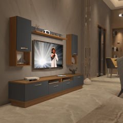 Decoraktiv Trendstyle 5220DA Mdf Tv Ünitesi Tv Sehpası Ceviz - Antrasit