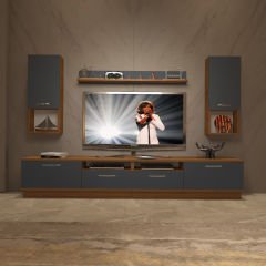 Decoraktiv Trendstyle 5220DA Mdf Tv Ünitesi Tv Sehpası Ceviz - Antrasit