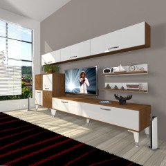 Decoraktiv Eko 8 Slm Std Silver Tv Ünitesi Tv Sehpası Ceviz - Beyaz