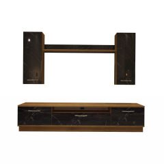 Decoraktiv Trendstyle 5D Mdf Tv Ünitesi Tv Sehpası Pera - Siyah Mermer