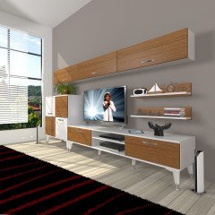 Decoraktiv Eko 8 Slm Dvd Silver Tv Ünitesi Tv Sehpası Beyaz - Ceviz