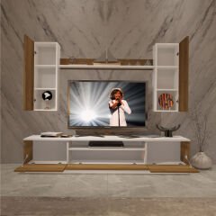 Decoraktiv Trendstyle 5D Mdf Tv Ünitesi Tv Sehpası Beyaz - Pera